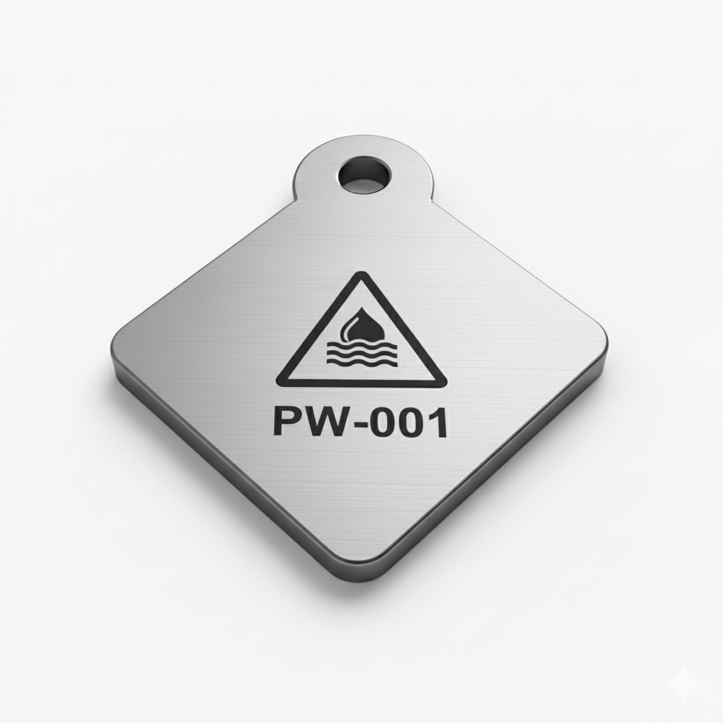 Diamond Shaped Stainless Steel Valve Tag for High Visibility Equipment Identification