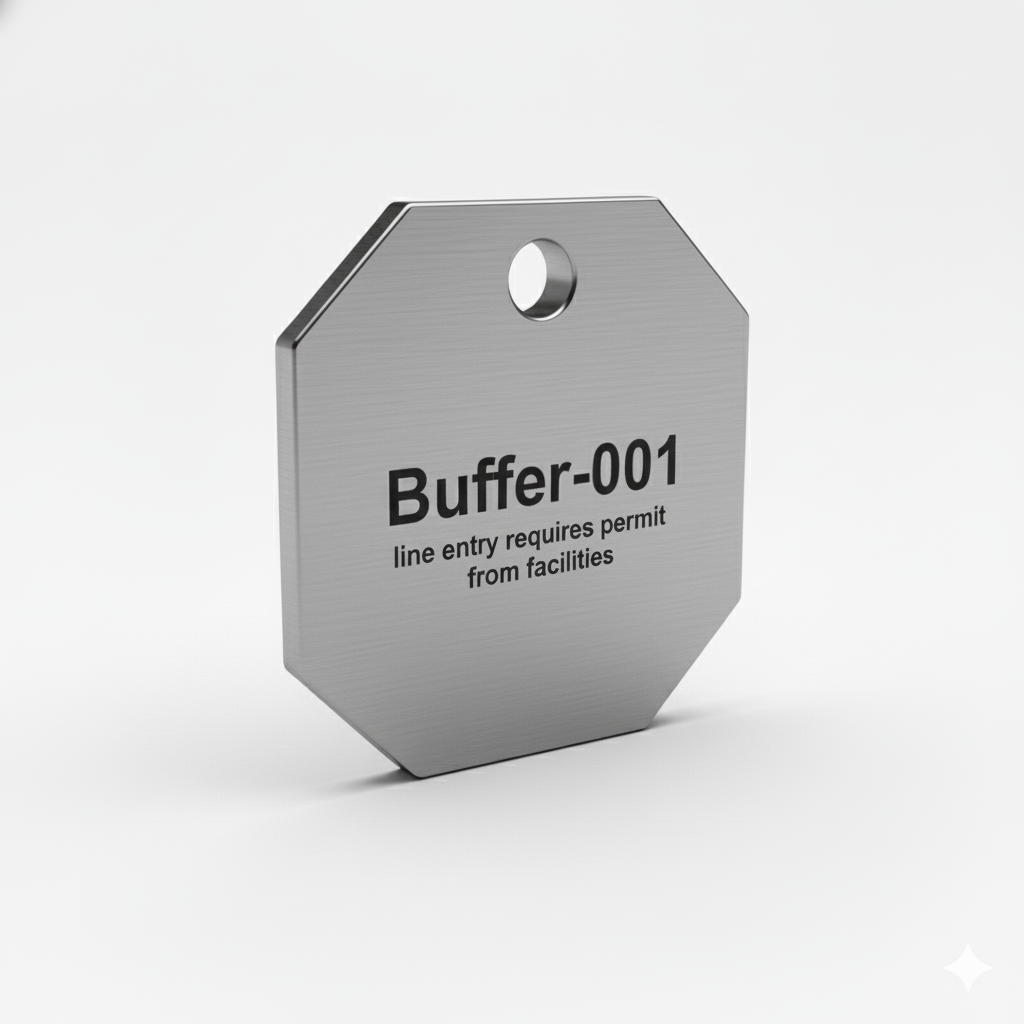 Octagon Stainless Steel Valve Tag for Warning and Stop Valve Identification